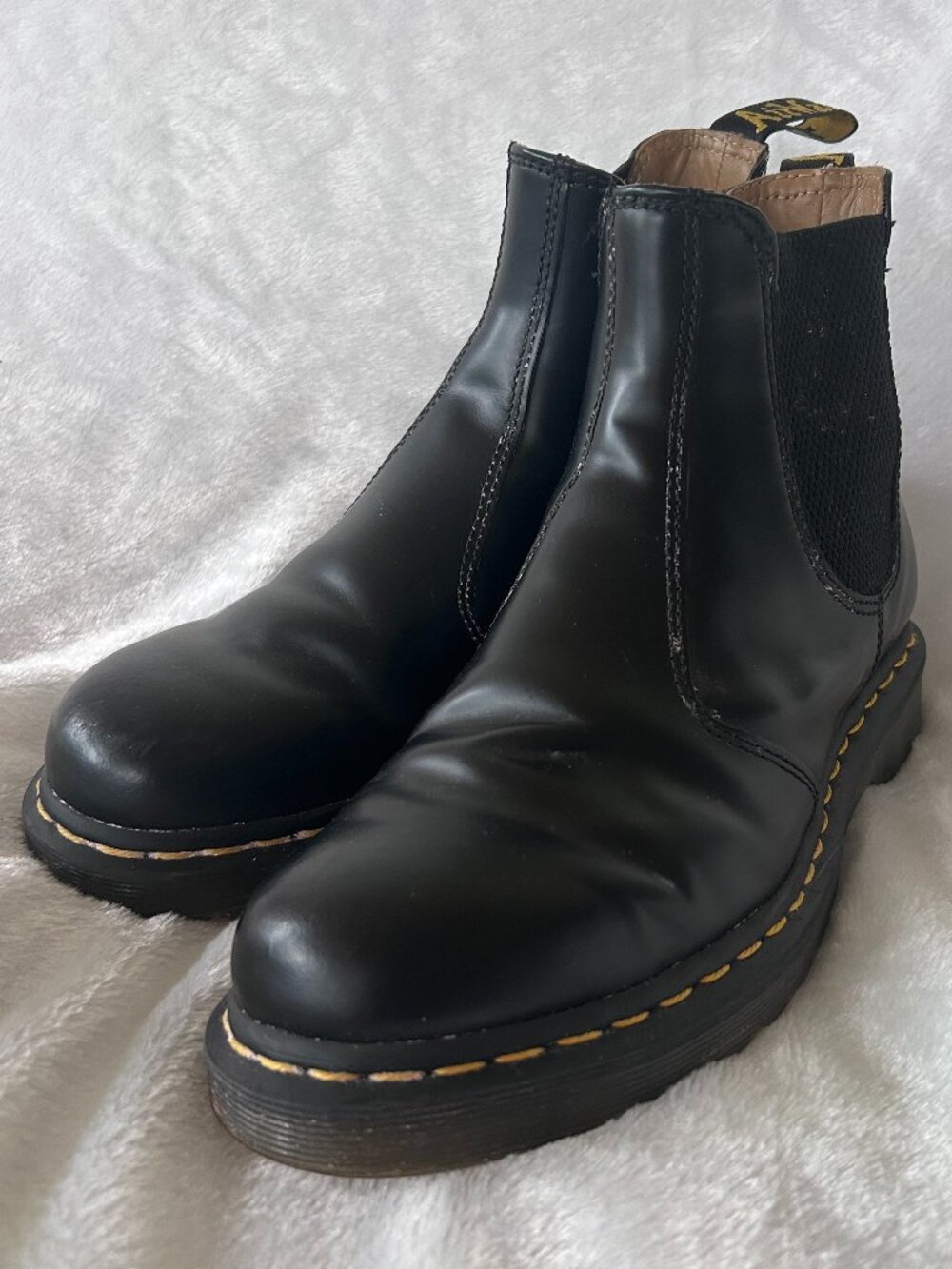 Dr Doc Martens 2976 Black Leather Pull On Chelsea Boots US 8M US 9L Indie Grunge